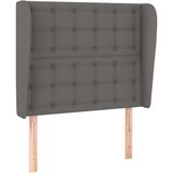 The Living Store vzglavje z ušesi sivo 83x23x118/128 cm umetno usnje - vzglavje, (21418584) | Shoptok.si