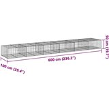 vidaXL Gabionska košara s poklopcem 600x100x50 cm pocinčano željezo | shoptok.hr