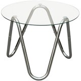 Leitmotiv Okrogla stranska mizica s stekleno mizno ploščo ø 50 cm Ventana Round – Cene