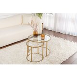 Hanah home Aurum - 60, 42 - Gold, Transparent GoldTransparent Coffee Table Set | ePonuda.com