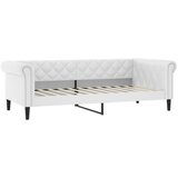  Dnevni krevet s madracem bijeli 90 x 200 cm od umjetne kože | shoptok.hr