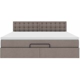  Otomanski krevet s madracem i LED smeđesivi 180x200 cm tkanine | shoptok.hr