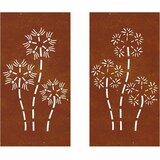  Vrtni zidni ukrasi 2 kom 105x55 cm čelik COR-TEN cvjetni uzorak | Eponuda.com