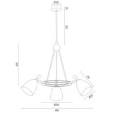  Argon 6148 - Luster na šipci CHARLOTTE 3xE27/15W/230V bela/zlatna | Eponuda.com