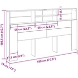  Okvir za krevet Crna hrastovina 180x19x103 5 cm | shoptok.hr