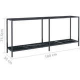  Konzolni stol crni 180 x 35 x 75,5 cm od kaljenog stakla | shoptok.hr