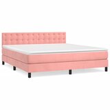 The Living Store Box spring postelja z vzmetnico roza 180x200 cm žamet - Box Spring Postelja, (21491836) | Shoptok.si