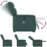  Električni masažni naslonjač na podizanje tkanina tamnozeleni | shoptok.hr