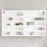 vidaXL Vitrina bela 100x15x58 cm inženirski les Cene