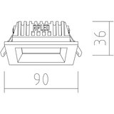  APLED - LED ugradna SQUARE WOODLINE LED/3W/230V 4000K 9x9 cm jasen masiv | Eponuda.com