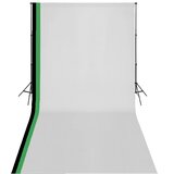 vidaXL Komplet za fotografski studio 3 ozadja iz bombaža in okvir 3x6m Cene