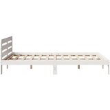 vidaXL Posteljni okvir brez vzmetnice bel 160x200 cm trdna borovina | Shoptok.si