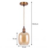 Brilagi LED Luster na sajli RETRO GLASS 1xE27/60W/230V prečnik 14 cm zlatna/dimljeno-smeđa | Eponuda.com