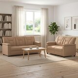  Set sofe 2 pcs Boja cappuccina Umjetna koža | shoptok.hr