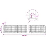  Gabion s žicom debljine 5 mm i mrežom 5x10 cm 1200x20x50 cm | shoptok.hr