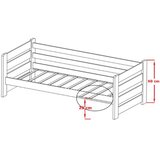  Drveni dječji krevet Ergo s ladicom - svijetlo drvo - 200x90 cm - Madrac PE pjena 8 cm-spužvasti madrac | shoptok.hr