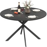 HOMCOM jedilna miza iverna plošča, jeklo 120D x 120Š x 75V cm črna, (5000231360) Cene