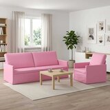  Set sofe 2 pcs Ružičasta Tkanina - Ružičasta 1-sjedalni + 3-sjedalni (180 cm) | shoptok.hr