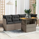 Maison Chic Seti vrtnega pohištva - Vrtna garnitura - Vrtni pohištvo set 5-delna z blazinami siv poli ratan, (21816052) | Shoptok.si