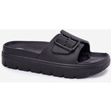 EVENTO Womens Foam Slippers On Platform With Buckle Black Viasara | Eponuda.ba