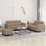  3-dijelni set sofa s jastucima boja cappuccina od umjetne kože | shoptok.hr