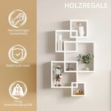  Zidna polica plutajuća polica 5 polica puno drvo bijela | shoptok.hr
