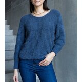 Gemre Navy blue sweater with Neveri neckline | shoptok.hr