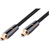 Pleteni najlonski optični zvočni kabel s pozlačenimi konektorji 5 m, Črna, (5000191895)