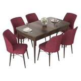 Hanah home set trpezarijski sto i 6 stolica nef baroque burgundy | ePonuda.com