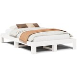 Maison Chic Posteljni okvir - Dvoposteljna postelja - Zakonska postelja brez vzmetnice bel 120x190 cm trdna borovina-J11130, (21775513) | Shoptok.si