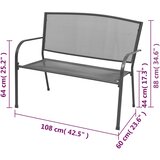  Vrtna klupa 108 cm čelična mrežasta antracit | Eponuda.com