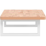  Zidna polica za umivaonik od čelika i masivne bukovine Smeđa 80 x 40 x 2.5 cm | shoptok.hr