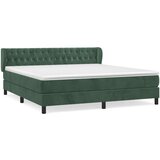 vidaXL Box spring postelja z vzmetnico temno zelena 180x200 cm žamet, (20902408) Cene