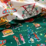 Belle & Boo Zelena enojna bombažna otroška posteljnina 135x200 cm Christmas Fairground – | Shoptok.si
