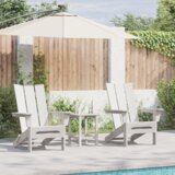 vidaXL 3-delni vrtni lounges set Beli HDPE | Shoptok.si