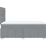 vidaXL Boxspring postelja z vzmetnico svetlo siva 120x190 cm blago | Shoptok.si