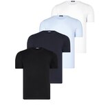 Dewberry QUAD SET T8569 BIKE COLLAR MENS T-SHIRT-BLACK-WHITE-NAVY BLUE-BLUE | shoptok.hr
