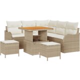 8 komada Vrtni sofa set s jastucima Bež Poli ratan Akacija | shoptok.hr