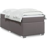  The Living Store Box spring postelja z vzmetnico siva 90x200 cm umetno usnje - Box Spring Postelja, (21496747) Cene