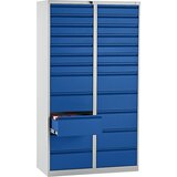 eurokraft basic Predalnik, jeklen, VxŠxG 1800 x 1000 x 500 mm, 24 predalov, barva predalov svetlo siva | Shoptok.si