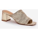 Boto Ladies Slip-ons With Braiding On Heel Golden Ciariloria | Shoptok.si