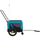 Prikolica za bicikl za ljubimce plavo-crna od tkanine i željeza | shoptok.hr