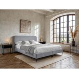 MID.YOU postelja boxspring x , tekstil, leseni material svetlo siva | Shoptok.si