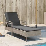  Ležalnik z blazino svetlo siv 63x200x81 cm poli ratan | Shoptok.si