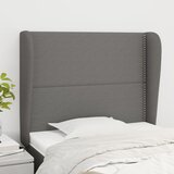  Uzglavlje s ušima tamnosivo 103x23x118/128 cm od tkanine | shoptok.hr