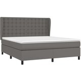 vidaXL Krevet s oprugama i madracem sivi 180 x 200 cm od umjetne kože | shoptok.hr