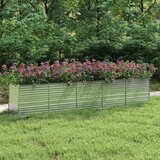  Povišena vrtna gredica 400 x 80 x 77 cm pocinčani čelik srebrna | shoptok.hr