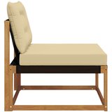  Sekcionalna sofa Čvrsto drvo akacije i Textilene Prirodna | shoptok.hr