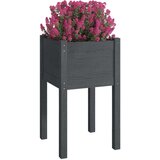  Vrtne sadilice 2 kom sive 40 x 40 x 70 cm od masivne borovine | shoptok.hr