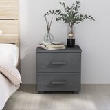 vidaXL Nočna omarica temno siva 40x35x44,5 cm trdna borovina Cene